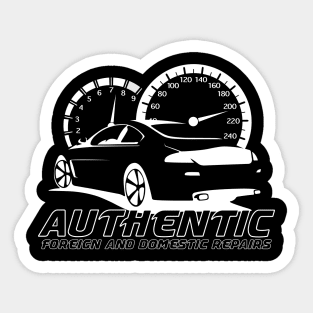 Authentic Auto White Logo Front and Back Sticker
